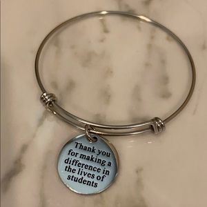 School Teacher Educator Appreciation Thank You Gift Bangle Charm Bracelet Pouch